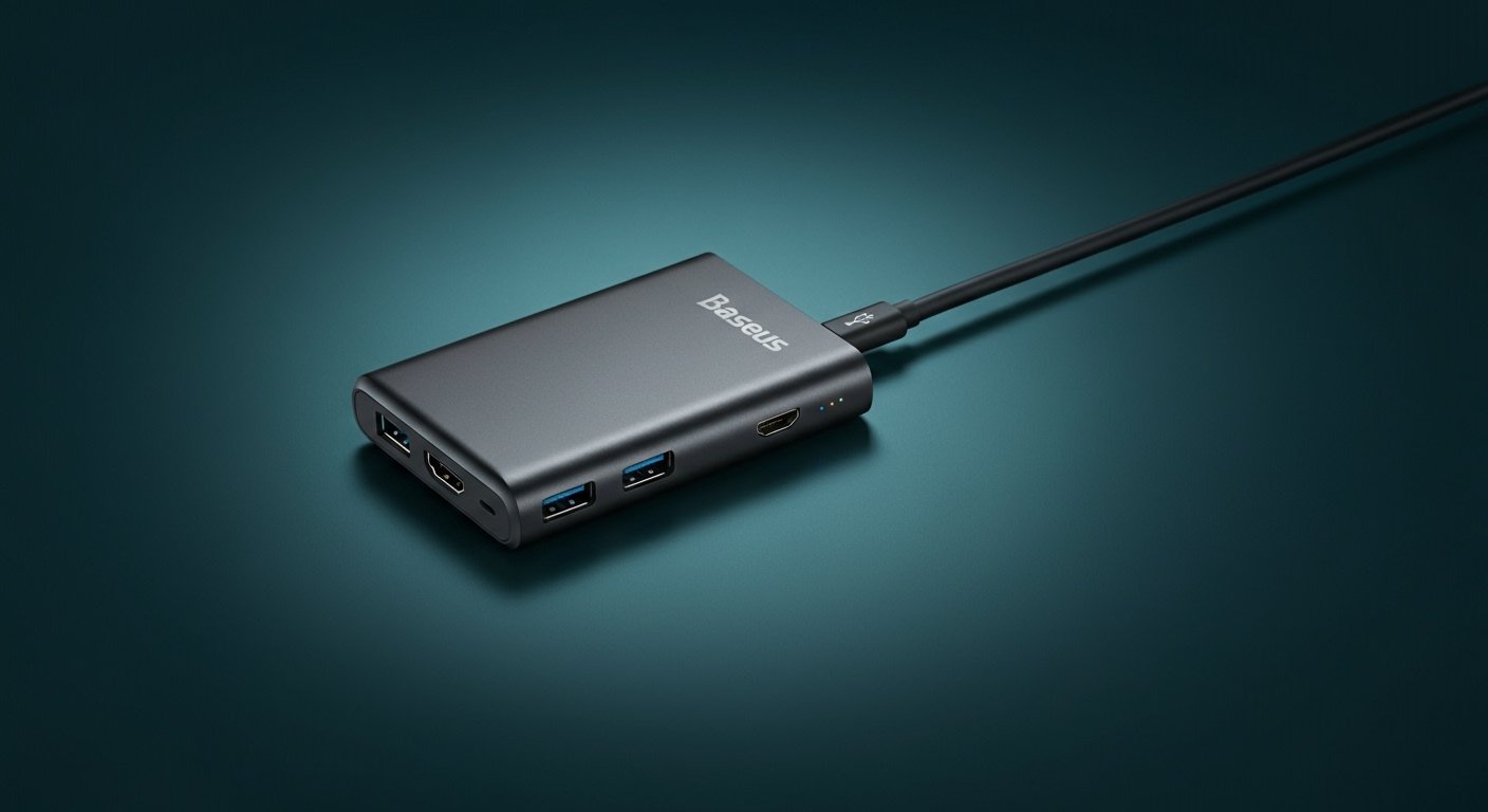 Hub Baseus 7 em 1: Resolva a falta de portas no seu notebook em 2026 Hub Baseus 7 em 1: Resolva a falta de portas no seu notebook em 2026